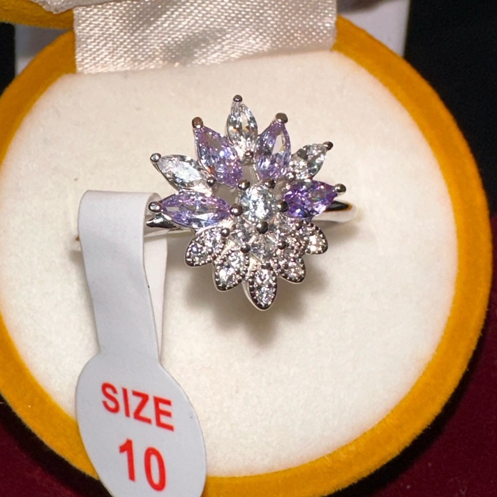 Lavender Cubic Zirconia on .925 solid Sterling silver